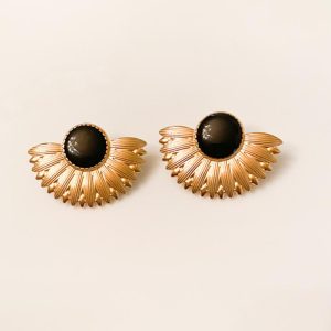 Luxe Vintage Ear Studs  Gold & Black